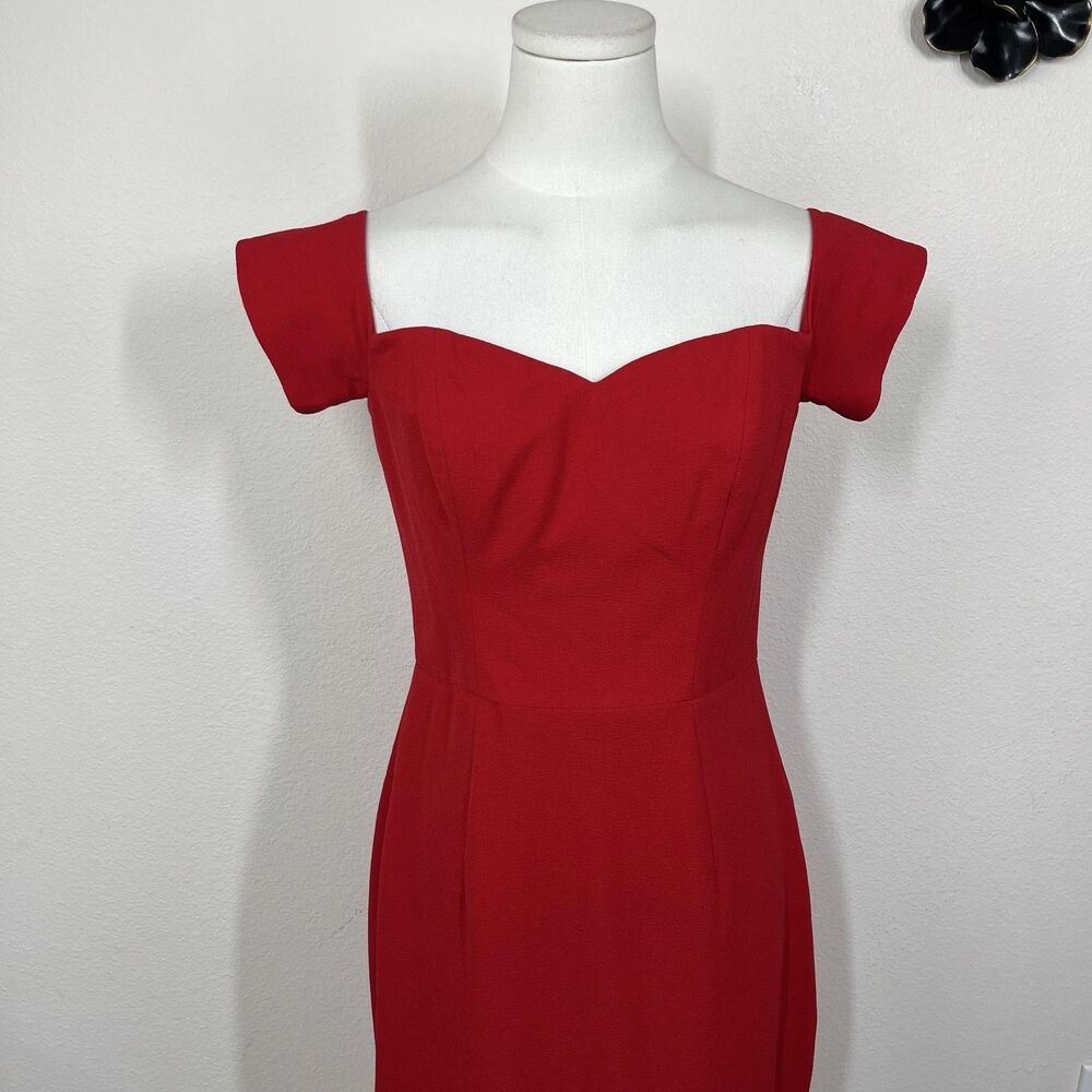 Dress The Population Dress Womens Small Red Bailey Off Shoulder Party Cocktail - Picture 3 of 8